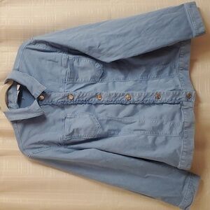 Chico's Sky BLUE Jacket Womens Size 20 ( Chico's 4 ) VGUC Limited Shrinkage XXL